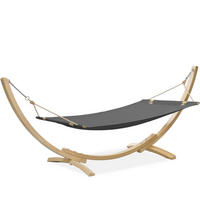 HÄNGEMATTE mit Gestell LENGER ,Dunkelgrau - Dunkelgrau, Holz/Textil (357/131/110cm) - KONSIMO®