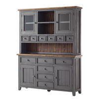 BUFFETSCHRANK - Kiefer massiv - Grau, Holz (159/200/40cm) - home24