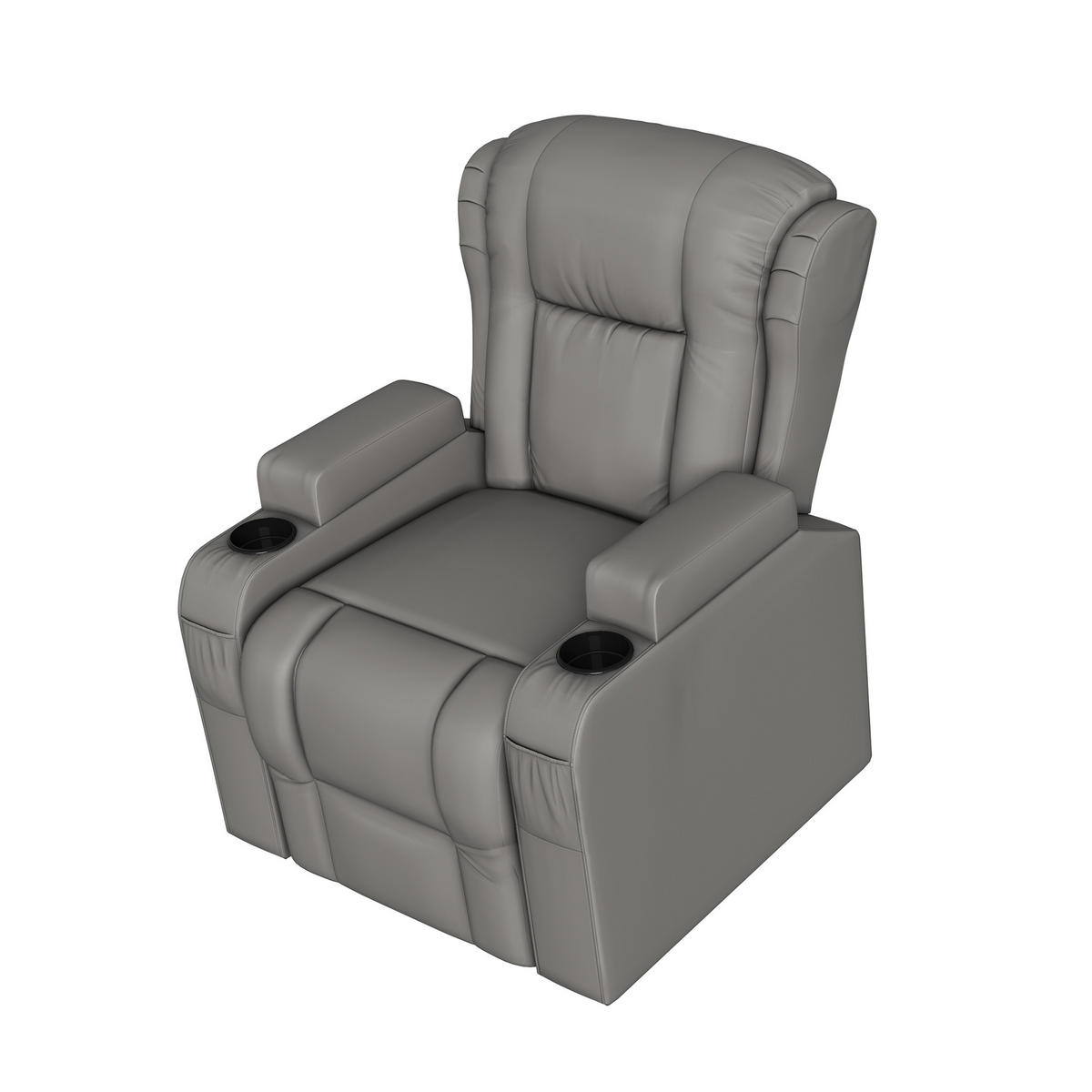 ELEKTRICKÉ masážne kreslo s funkciou vyhrievania, USB, sivé - sivá, drevo (93/105/102cm)