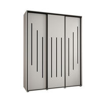SCHWEBETÜRENSCHRANK 235,2/200/45 3-türig - Schwarz/Weiß, Holz/Metall (200/235/45cm) - Abiks Möbel