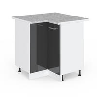 KUTNI DONJI ORMAR R-Line Antracit visokog sjaja 75.6 cm s vratima, s RP - bijela/siva, drvni materijal (75.6/81.6/60cm) - Vicco