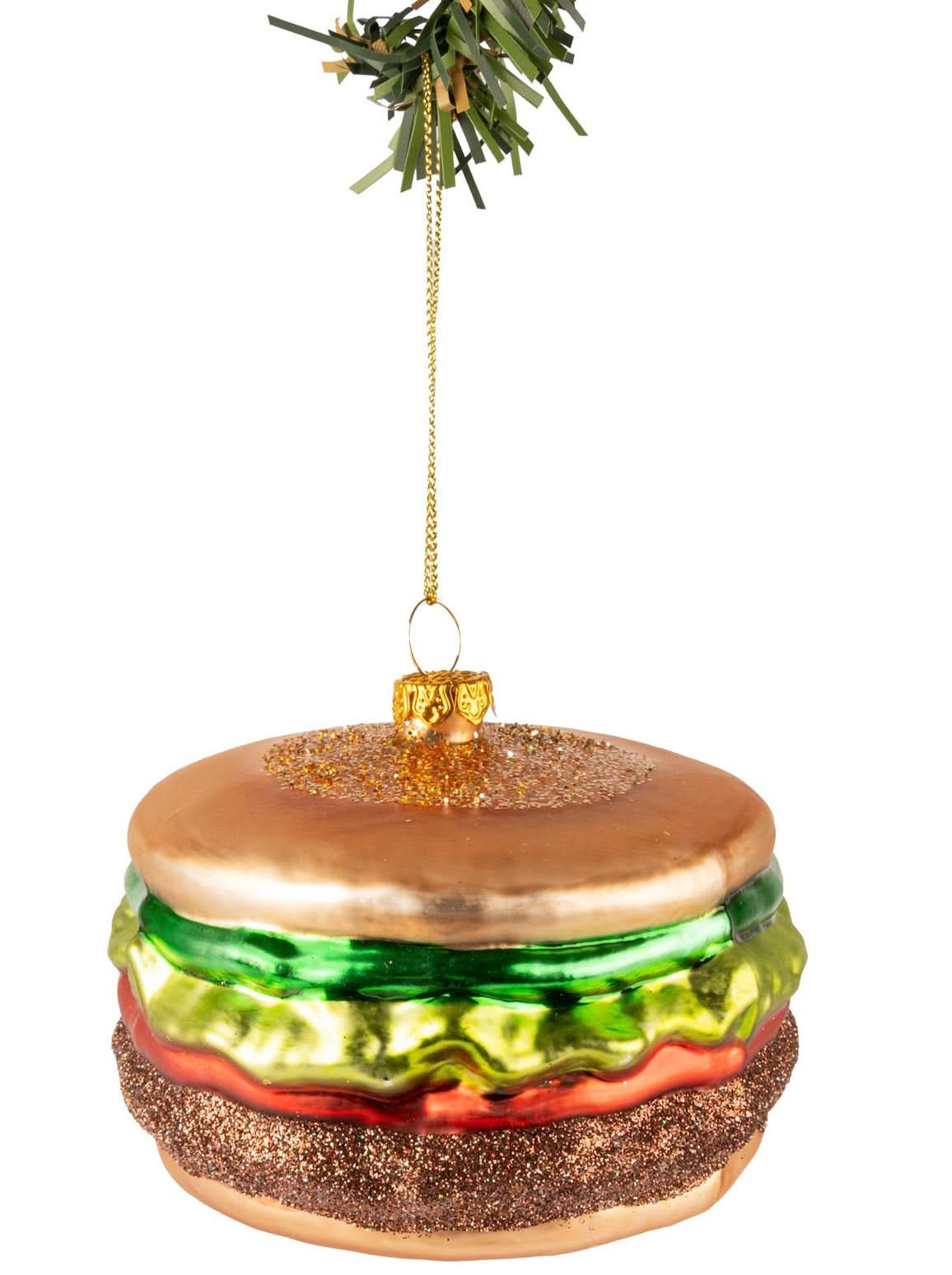 WEIHNACHTSKUGEL Hamburger 10 cm - Braun, Glas (10/8/1cm)