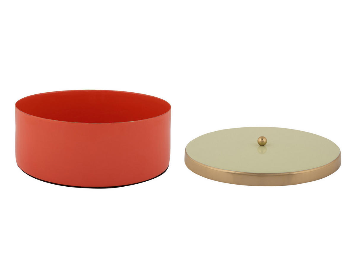 AUFBEWAHRUNGSBOX Double Funky 20/20/7 cm - Rot, Metall (20.5/7cm) - Present Time