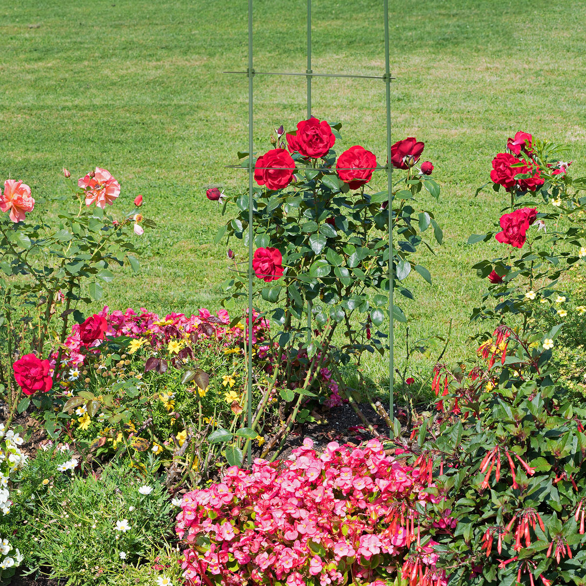 2XRANKHILFE - Dunkelgrün, Kunststoff/Metall (28/91/28cm) - Relaxdays