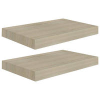 WANDBORDSET 2-tlg. 40/23/3,8 cm aus Mdf Eichefarben - Eichefarben, Holzwerkstoff (40/3.8/23cm) - vidaXL