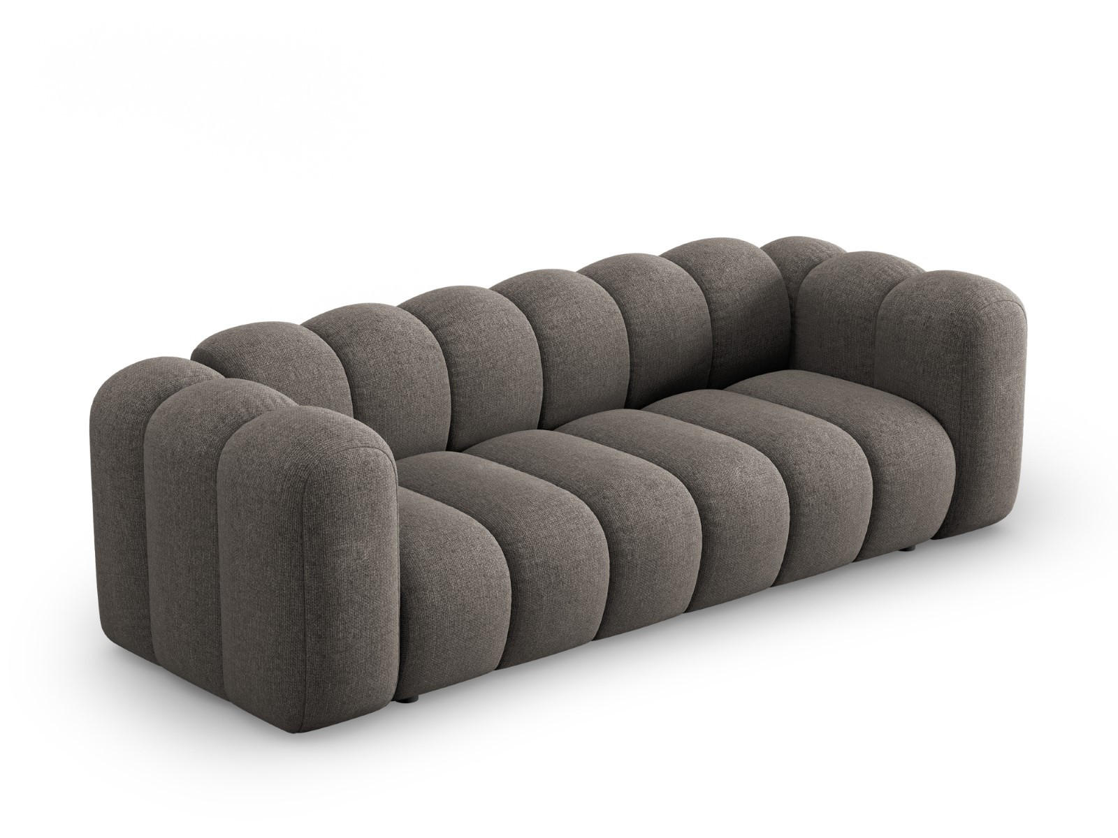 SOFA Lupine aus Chenille-Stoff grau 3 Sitzplätze - Grau, Textil (95/70/230cm) - Micadoni