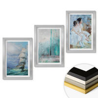 WANDBILDER 3er Set - 20x30 cm Silberner Rahmen - Abstrakte Tänzerin auf dem Schiffsmeer - Silberfarben, Kunststoff (20/30cm) - ArtPrintCave