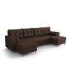 ECKSOFA SKANDI U Cosmic 800 mit Schlaffunktion - Braun, Textil (300/88/145cm) - Bedante