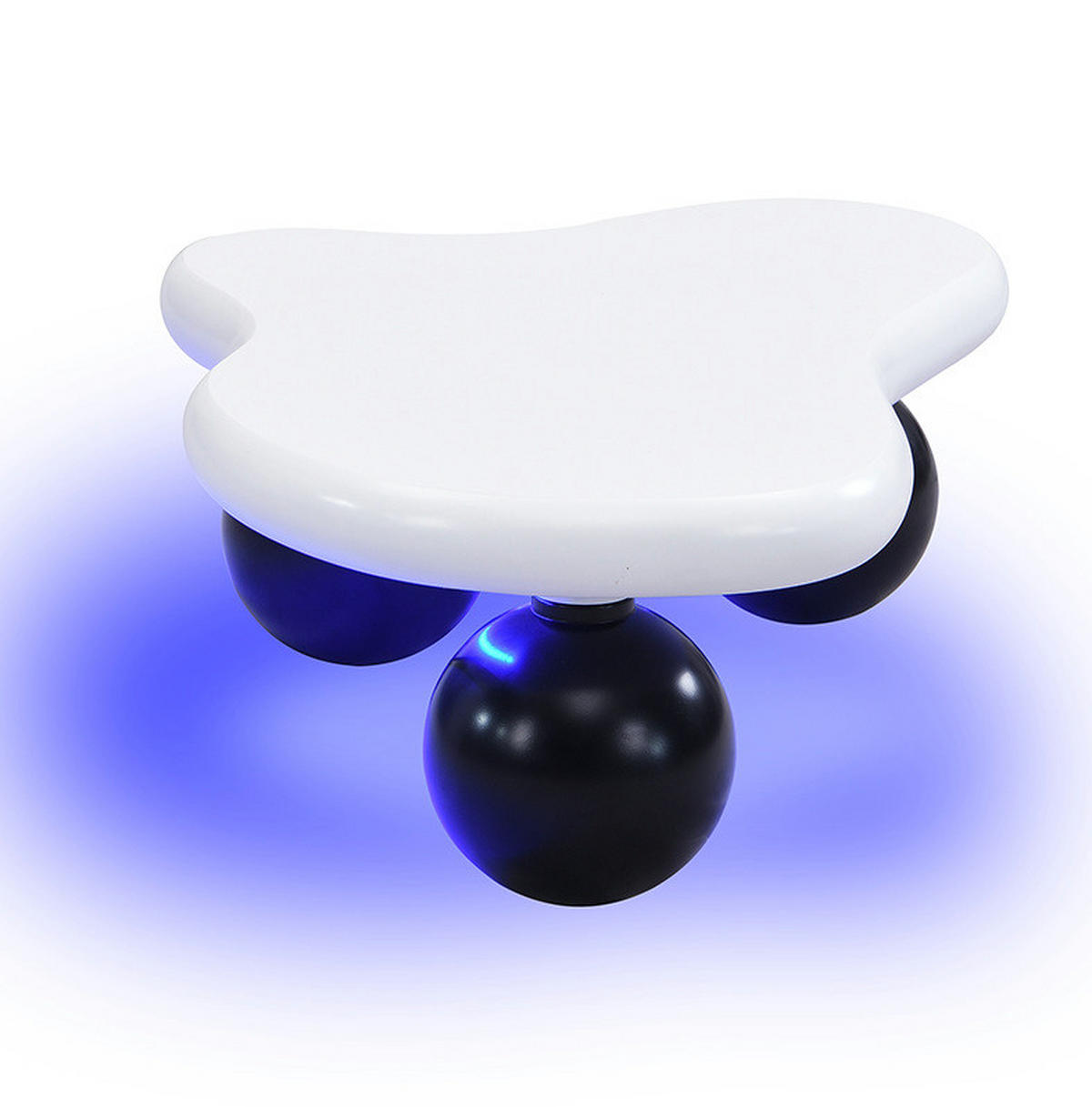 COUCHTISCH 95/62,5/32 cm in Schwarz/Weiß aus MDF mit LED-Beleuchtung - Schwarz, Holzwerkstoff (95/62.5/32cm) - OKMYHOME