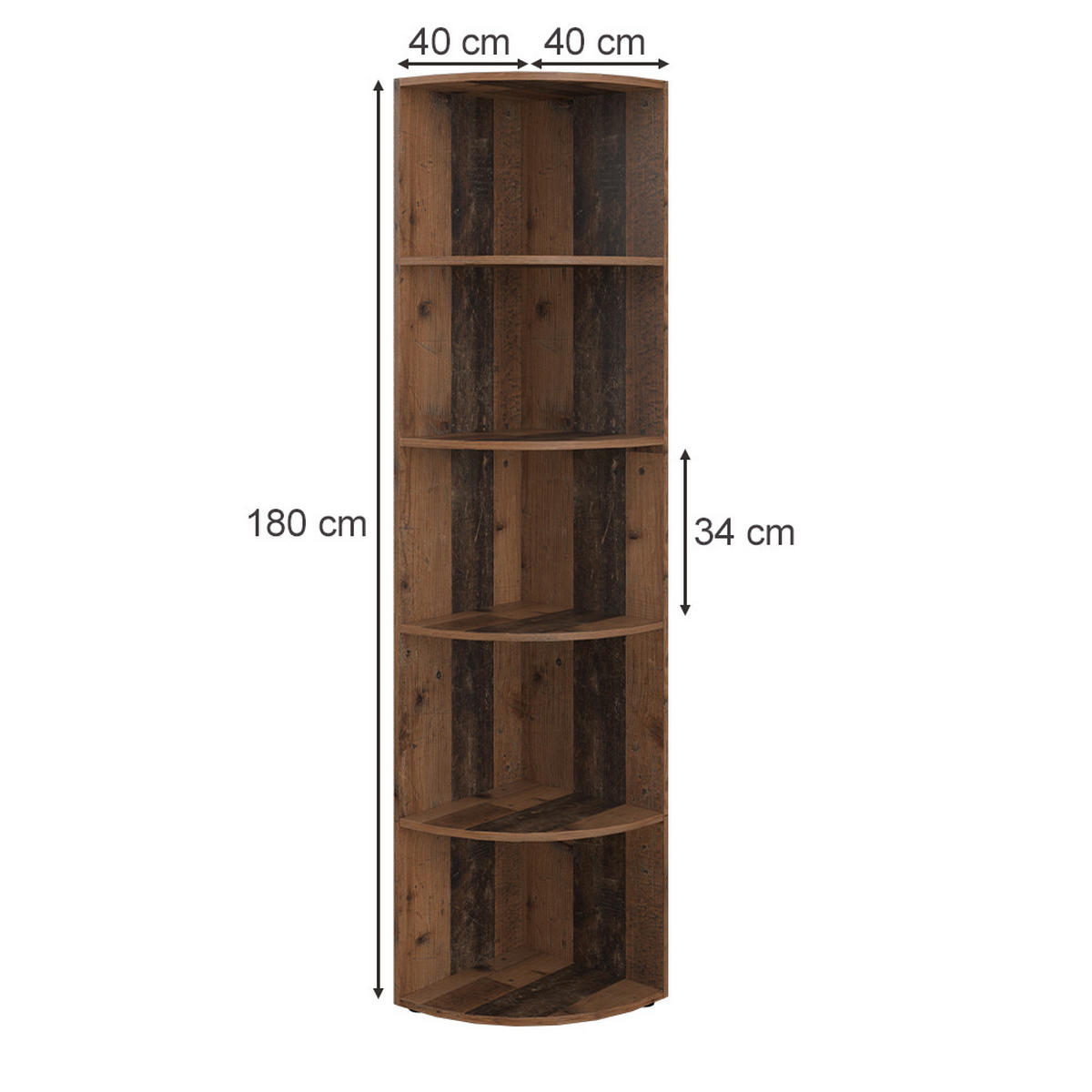 ECKREGAL Ecki Antikholz 40 x 180 cm - Eichefarben, Holzwerkstoff (40/180/40cm) - Vicco