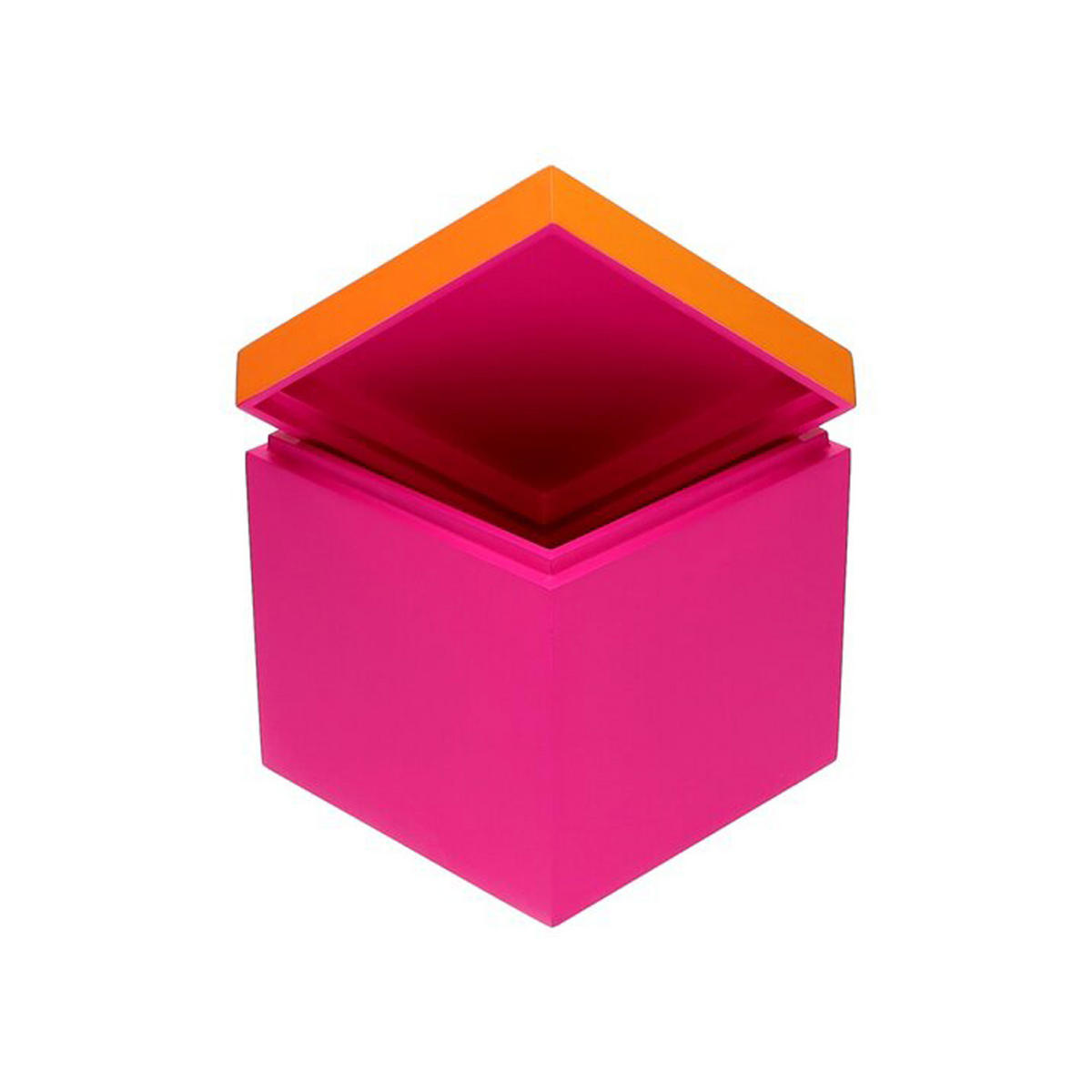 AUFBEWAHRUNGSBOX Neo S, MDF, Neon Pink / Neon Orange, 13 x 13 cm - Orange, Holzwerkstoff (14.5/13/14.5cm) - Gift Company