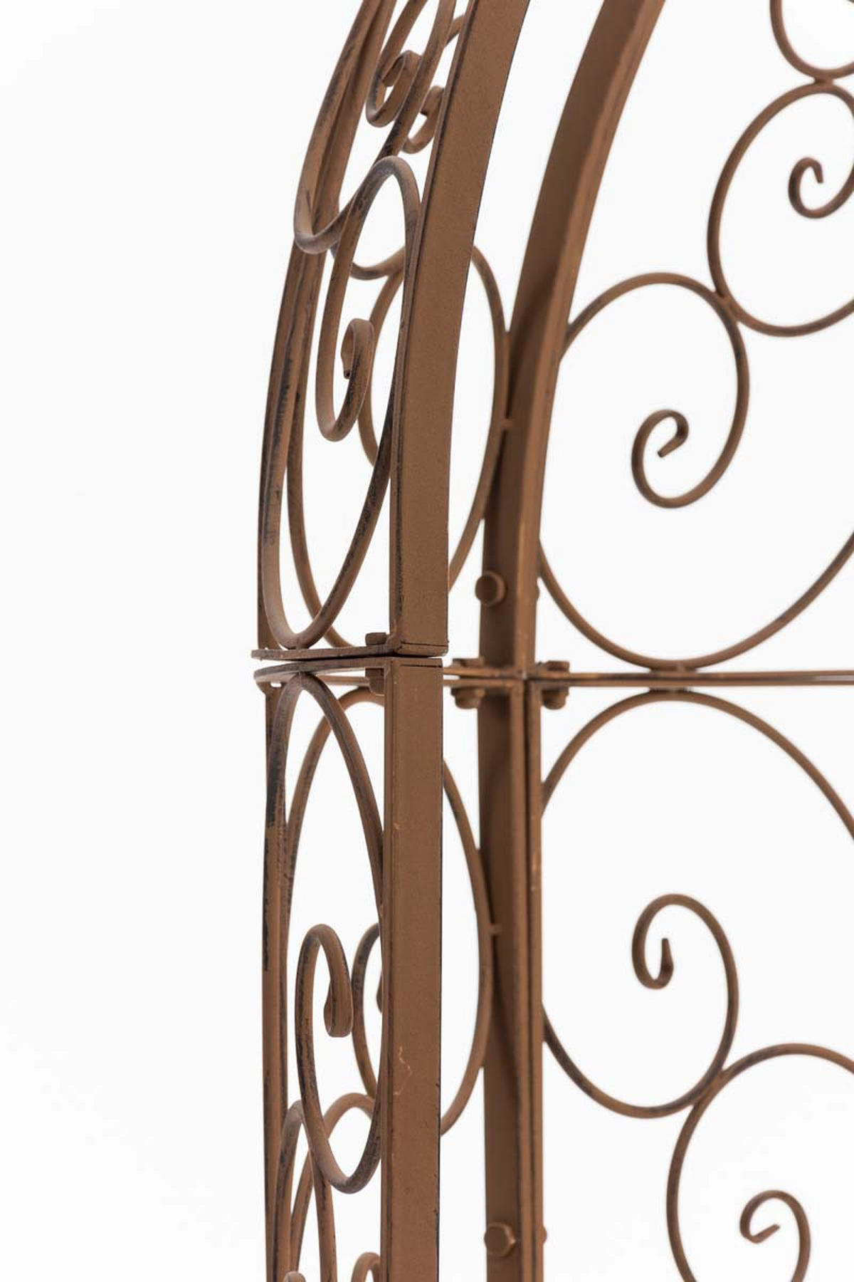 HALBPAVILLON mit Sitzbank Boston Metall Antik braun Gartenbank - Braun, Metall (120/178/58cm) - DELUKE