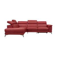 ECKSOFA Planet Echtleder Rot - Rot, Leder/Metall (232/256cm)