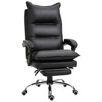 BÜROSTUHL, Kunstleder, Schwarz - Schwarz, Kunststoff (72/130/66cm) - Vinsetto