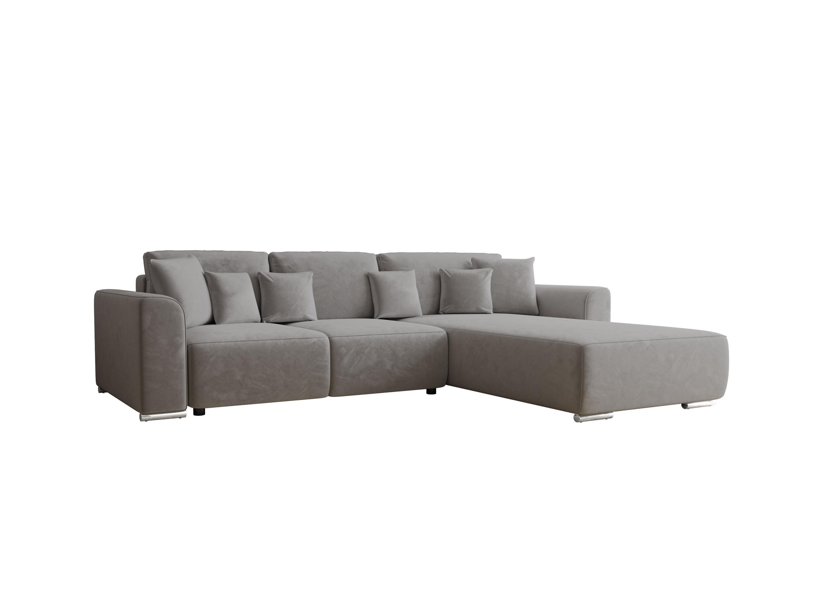ECKSOFA GUSTO L Monolith 85 Rechts mit Schlaffunktion - Dunkelgrau, Textil (279/193cm) - Bedante