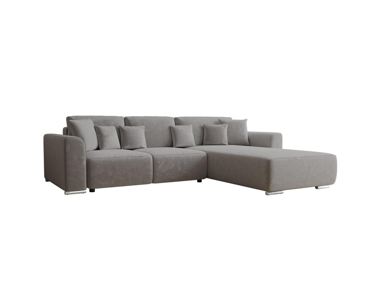 ECKSOFA GUSTO L Monolith 85 Rechts mit Schlaffunktion - Dunkelgrau, Textil (279/193cm) - Bedante