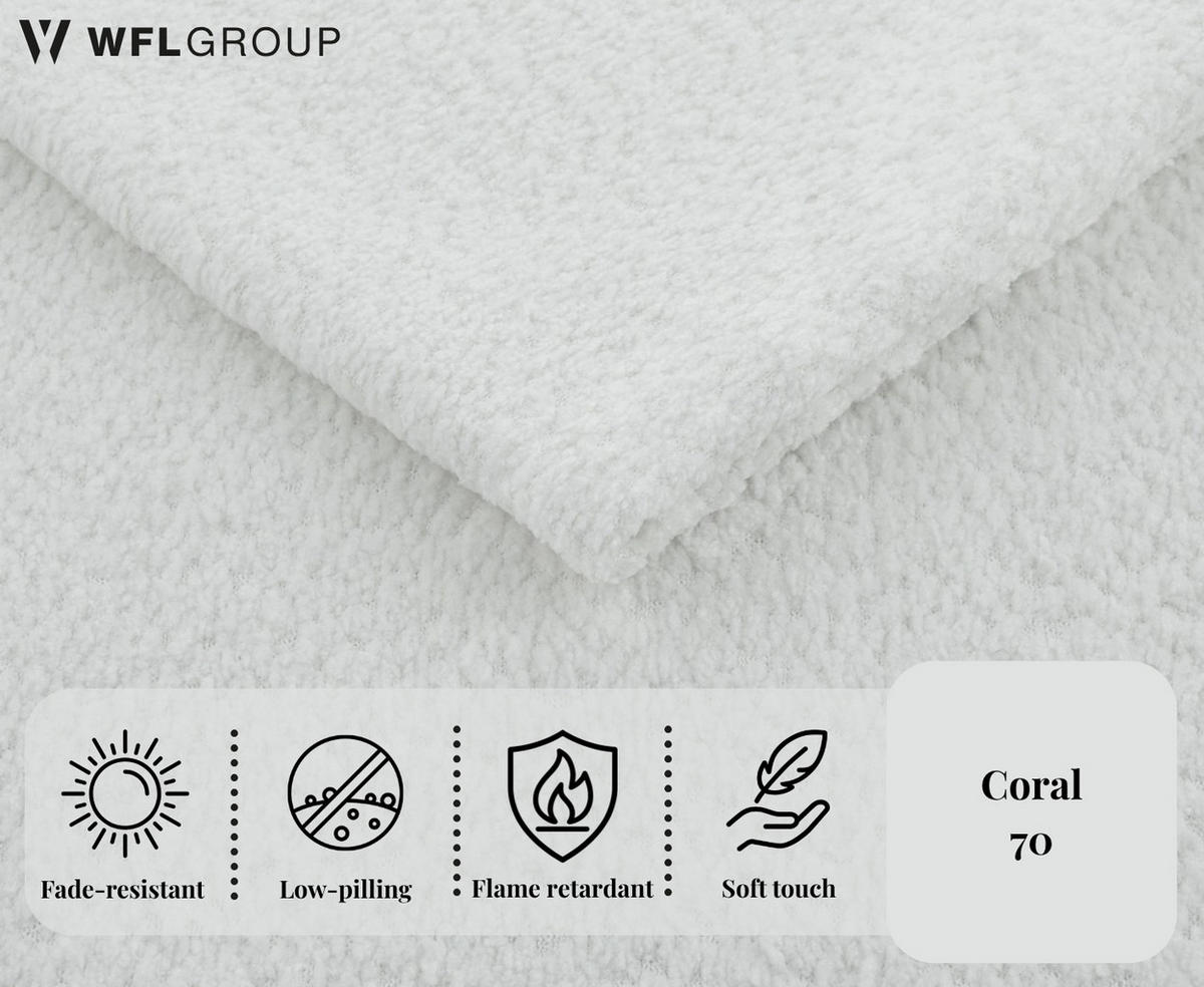ESSZIMMERSTUHL KIRO 4er Set in Weiß Boucle mit schwarzen Buchenholzbeinen 56/55/73 cm - Schwarz/Weiß, Holz/Textil (58/72/47cm) - WFL GROUP