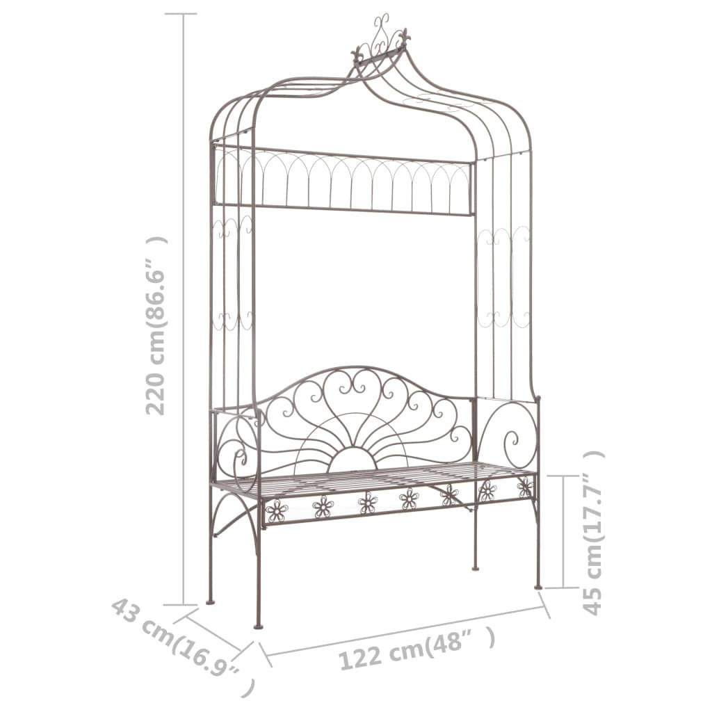 vidaXL Gartenbank Braun 122x220x43 cm