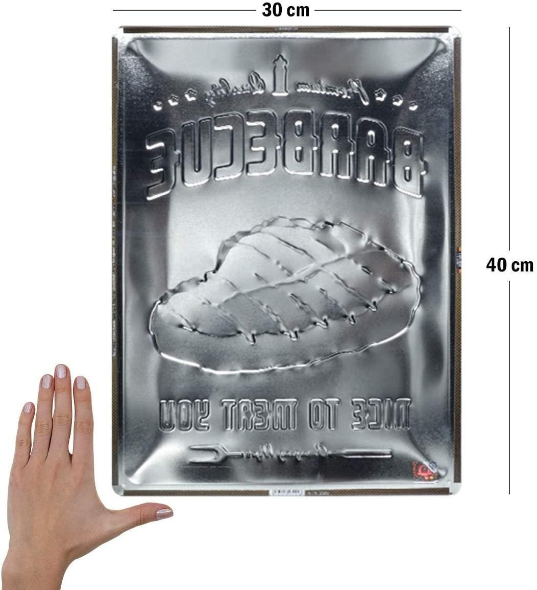 BLECHSCHILD 30/40 cm Outdoor & Activities Barbecue Nice To Meat You - Multicolor, Metall (30/40/0.2cm) - Nostalgic-Art