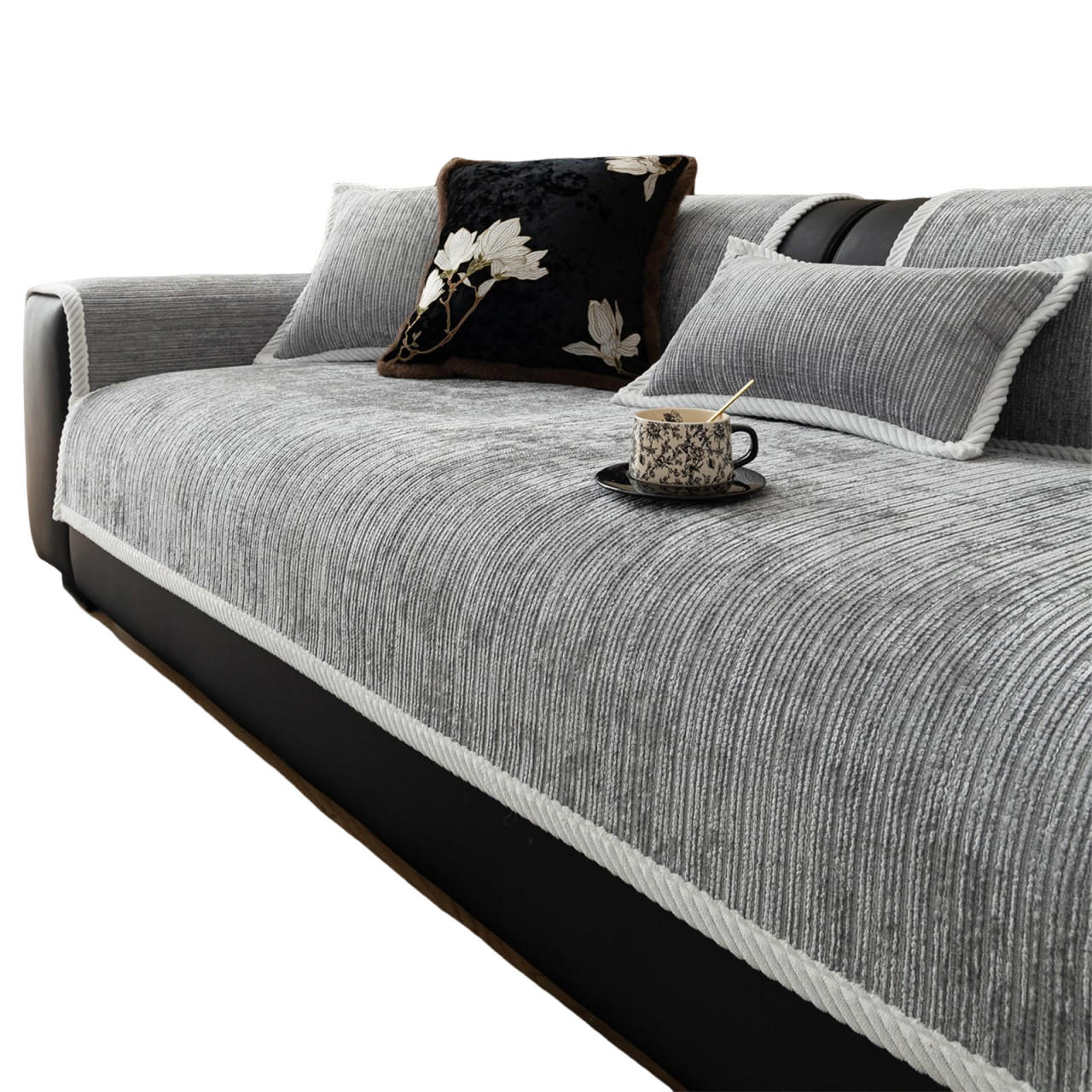 SOFAÜBERWURF ‎Chenille, Hellgrau 1 Stück - Hellgrau, Textil (70/210cm) - Kaket