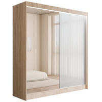 KLEIDERSCHRANK VESLI mit LED - 200 cm - Sonoma Eiche|Weiß - Weiß/Sonoma Eiche, Holzwerkstoff (200/215/61cm) - ALTDECOR