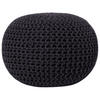 POUF Conrad 50/50/35 cm - Schwarz, Naturmaterialen/Textil (50/35/50cm) - Beliani