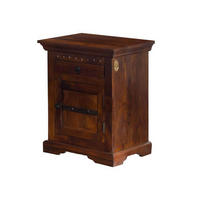 NACHTTISCH Akazie 45x40x60 nougat lackiert OXFORD #271 - Dunkelbraun, Holz (45/60/40cm) - Massivmoebel24