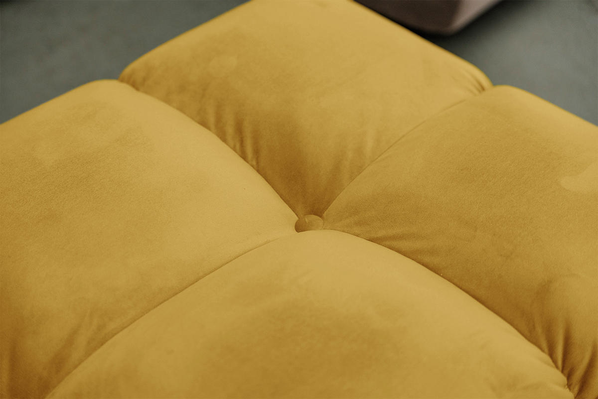 DREHSESSEL VIVIEN Gelb Velvet Drehbar (360°) - Currygelb/Schwarz, Kunststoff/Textil (112/85/108cm) - KAWOLA