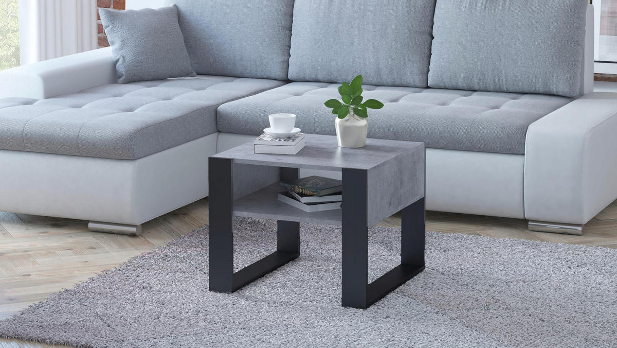 COUCHTISCH KAJA Beton 60/53,6/50 cm - Grau, Holzwerkstoff (53.6/60/50cm) - Matkam Möbel