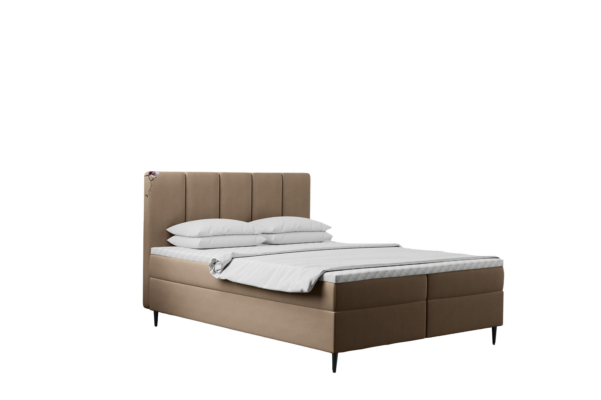 BOXBETT Mit Bettkasten Und Matratze POEL Beige 120x200 cm H2-Pocket - Violett, Holz/Textil (120/200cm) - Kaiser Möbel