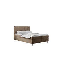 BOXBETT Mit Bettkasten Matratze ADEL Stoff Monolith Dunkelbeige 140x200 cm H3-Bonell - Cappuccino, Holz/Textil (140/200cm) - Kaiser Möbel