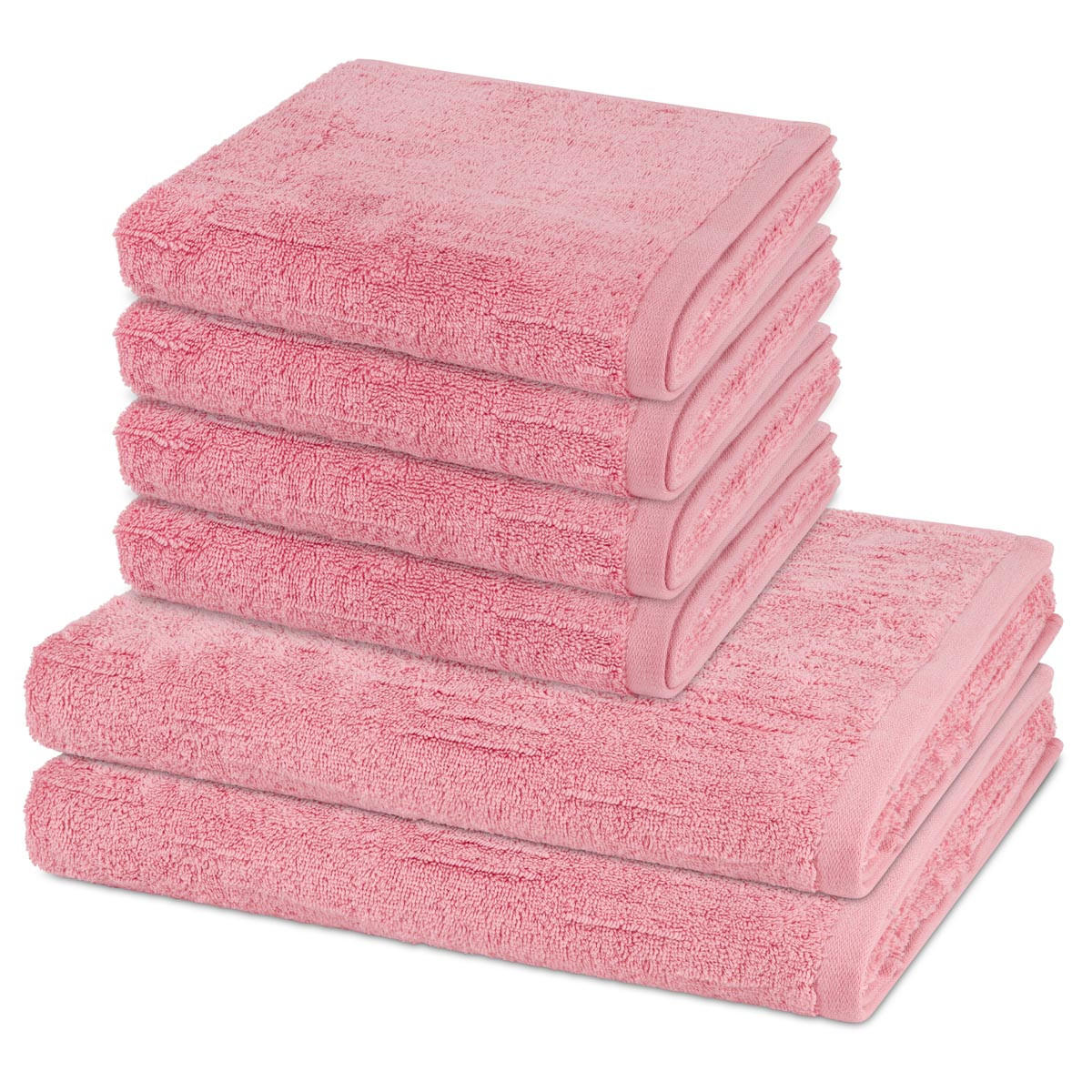 FROTTIERSET Premium 6-teilig - Rosa, Textil (50/100cm) - Ross