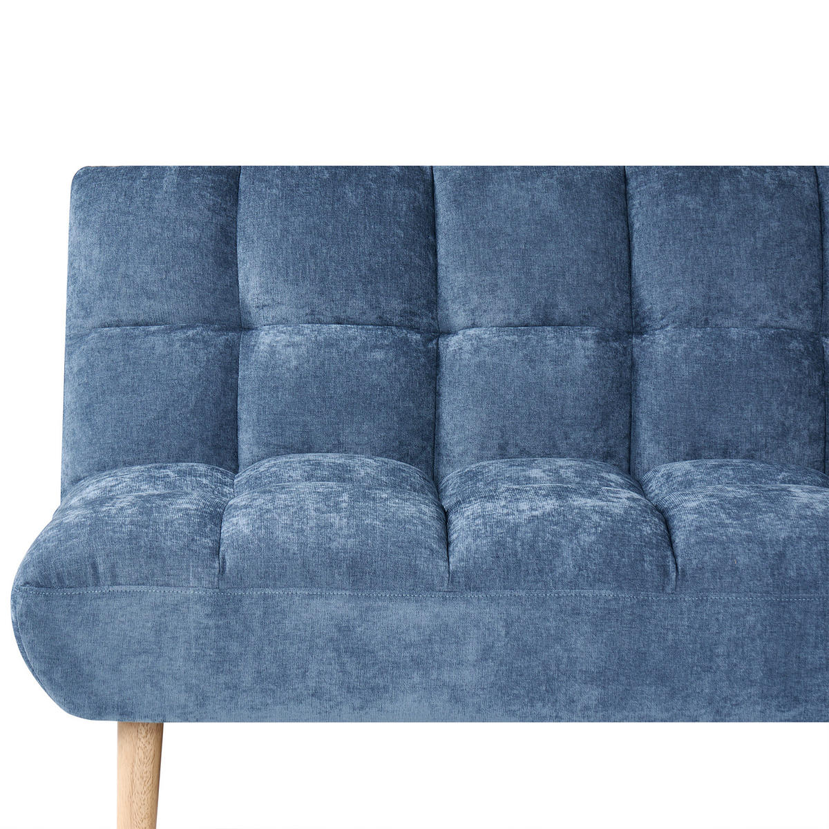 SCHLAFSOFA 2-Sitzer Chenillegewebe Blau Risor - Blau/Braun, Textil (190/83/90cm) - Beliani