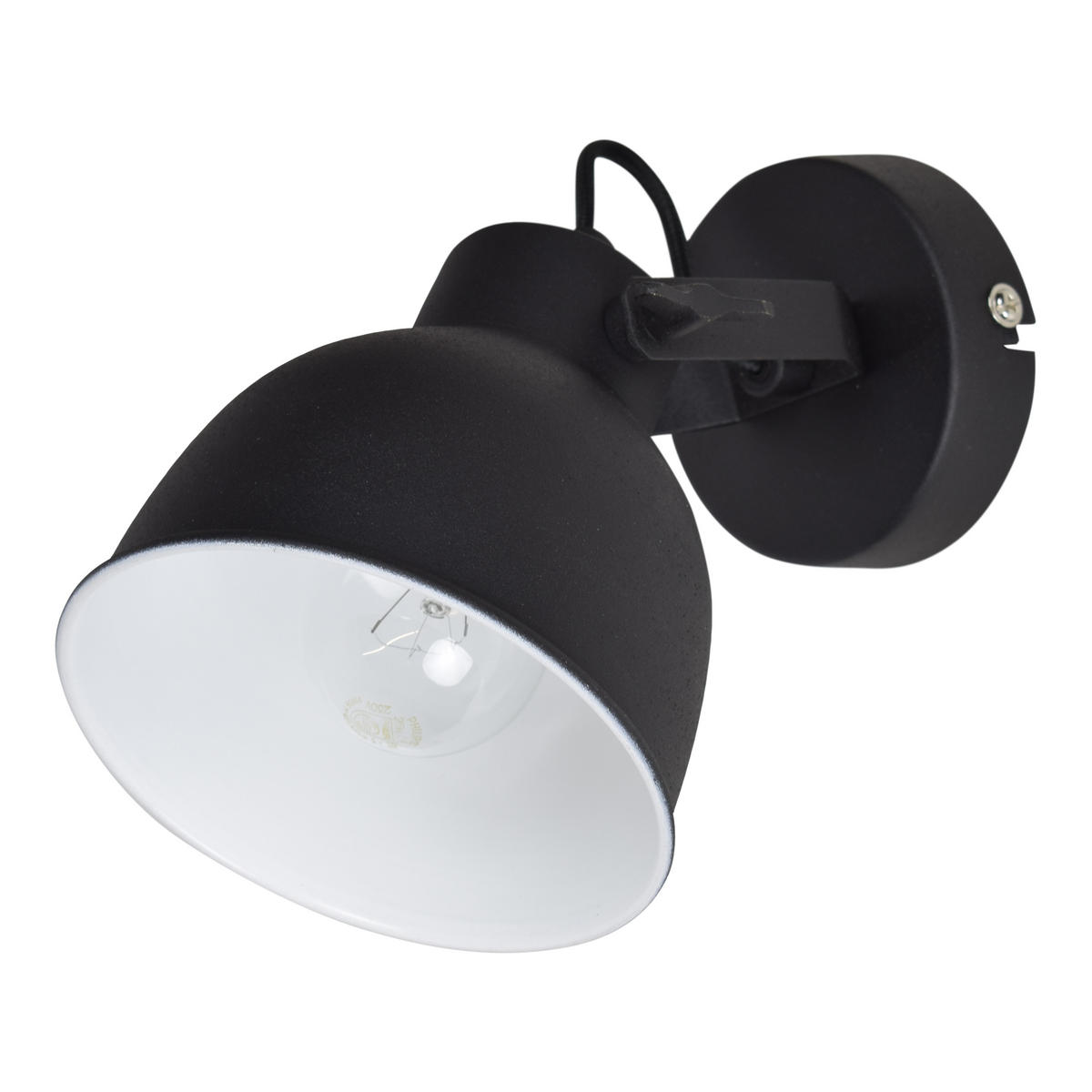 WANDLAMPE Industria Schwarz - Schwarz, Metall (14/16/19cm) - Urban Interiors