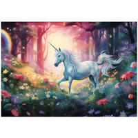 FOTOTAPETE Mädchen Einhorn Rosa 368x254 cm - Multicolor, Papier (368/254cm) - Wallarena