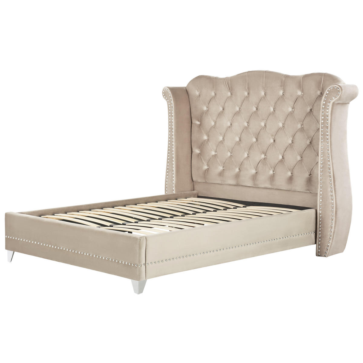 POLSTERBETT 160/200 cm Beige Ayette - Beige, Textil (160/200cm) - Beliani