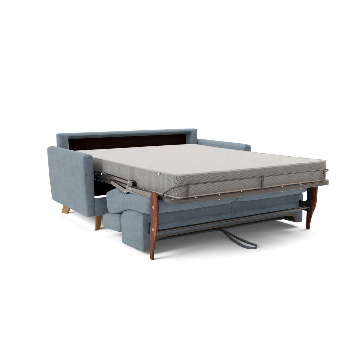 SCHLAFSOFA Francy - Pastellblau, Metall (180/92/97cm) - Divani.store