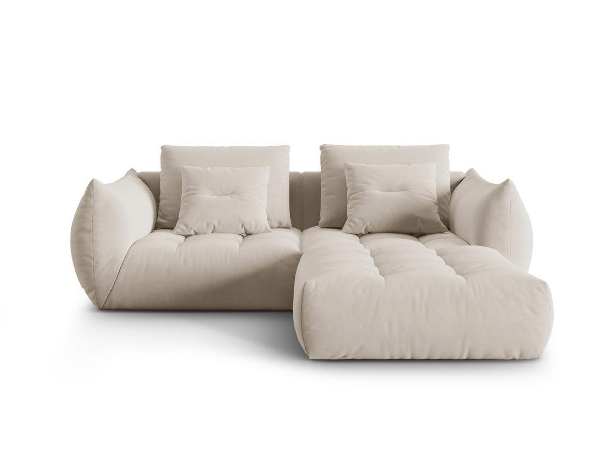 SOFA modular Bloom aus Samt ecru 3 Sitzplätze - Ecru, Textil (216/232cm) - Micadoni