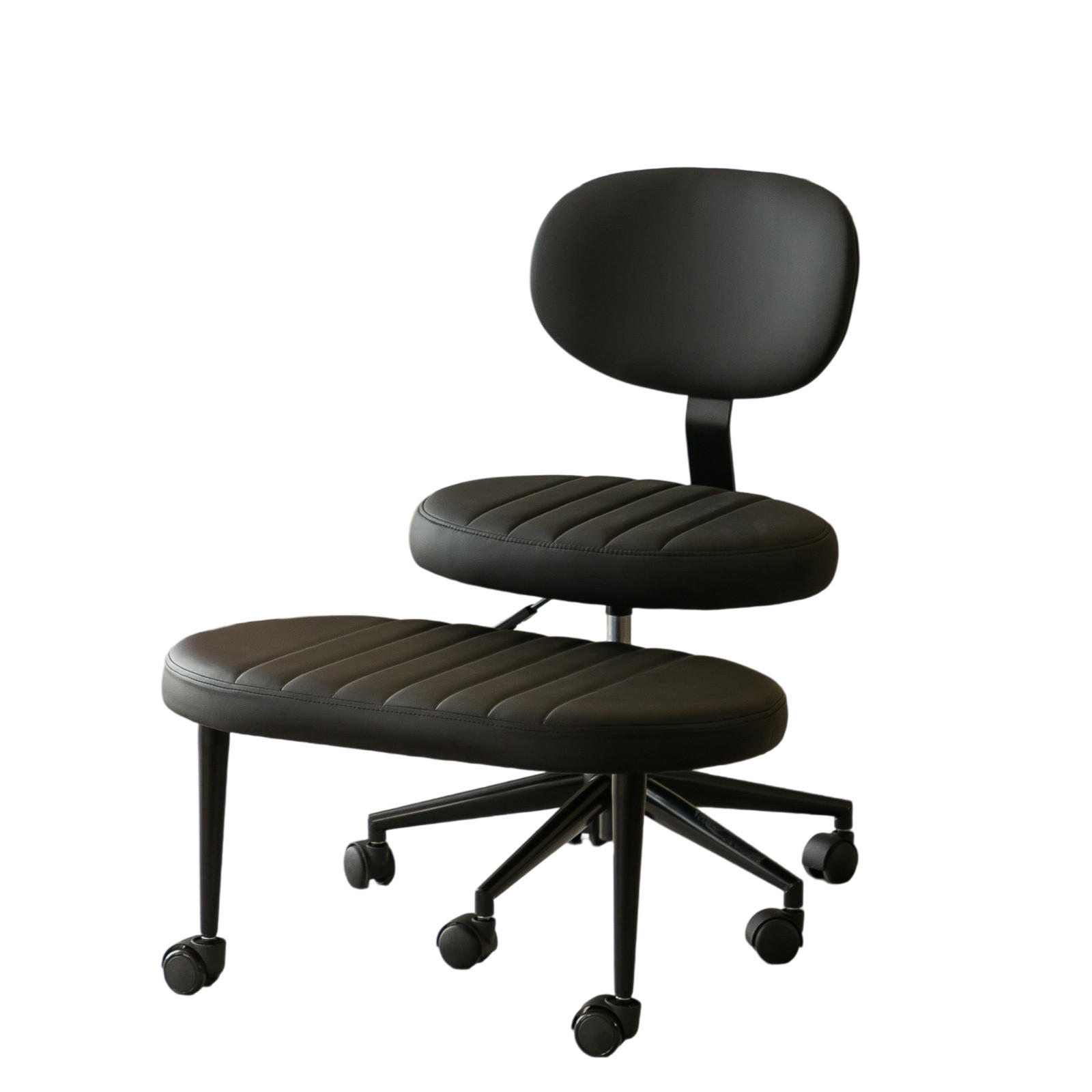 DREHSTUHL DE-41030 mit integrierter Fußstütze 360° drehbar Schwarz - Schwarz, Metall (69/92/40cm) - ComfortXL