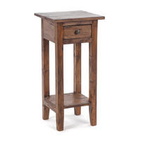 TELEFONTISCH DRAWER 65 Mahagoni Recyclingholz, mit Schublade 02 hellbraun - Hellbraun, Holz (31/31/65cm) - DESIGN DELIGHTS