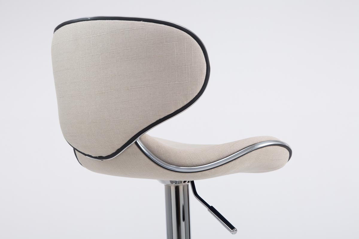 BARHOCKER Stoff creme - Chromfarben/Creme, Textil/Metall (46/88/49cm) - CLP