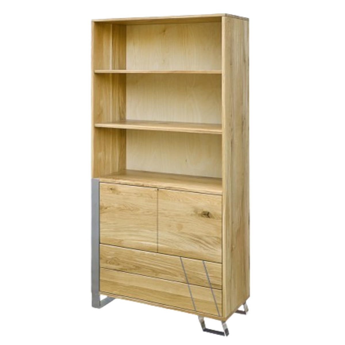 BÜCHERREGAL aus Holz mit Schubladen fürs Wohnzimmer BORA - Eichefarben, Holz (90/190/40cm) - Rawood Furniture