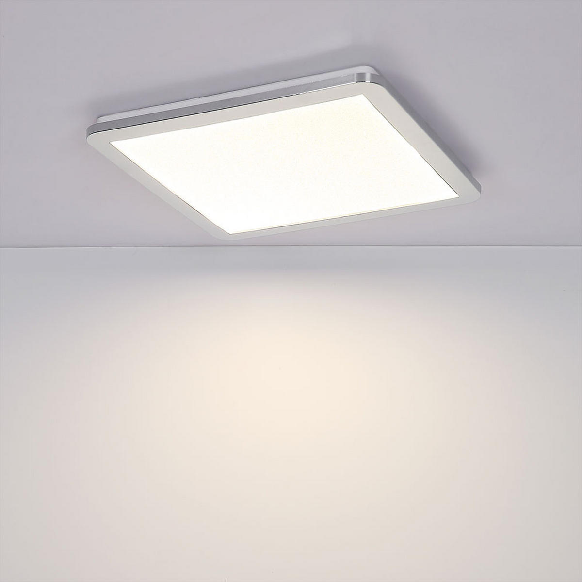 LED DECKENLEUCHTE Metall Kristalloptik Silber - Silberfarben, Metall (30/30/3cm)