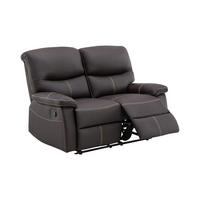SOFAGARNITUR mit Relaxfunktion - 6 Personen-Sitzer - Kunstleder - Braun - - Braun, Leder (183/95/90cm) - Vente-Unique