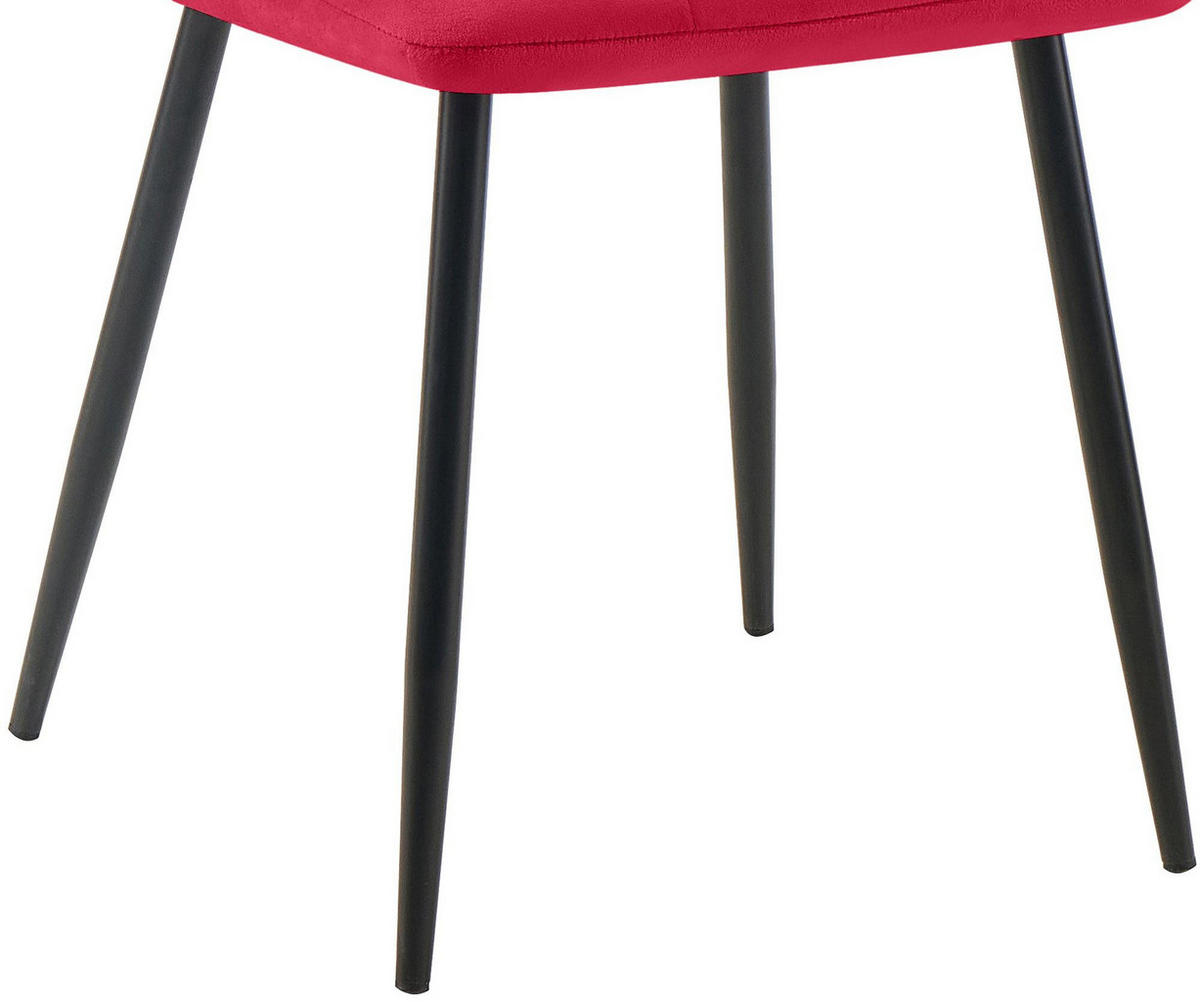 STUHL Samt Rot - Rot, Textil/Metall (45/84/55cm) - CLP