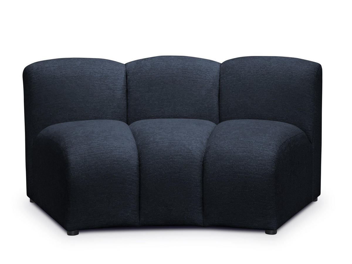 SOFAELEMENT Chenille Stoff Blau - Blau/Schwarz, Holzwerkstoff/Kunststoff (147/70/89cm) - Makamii