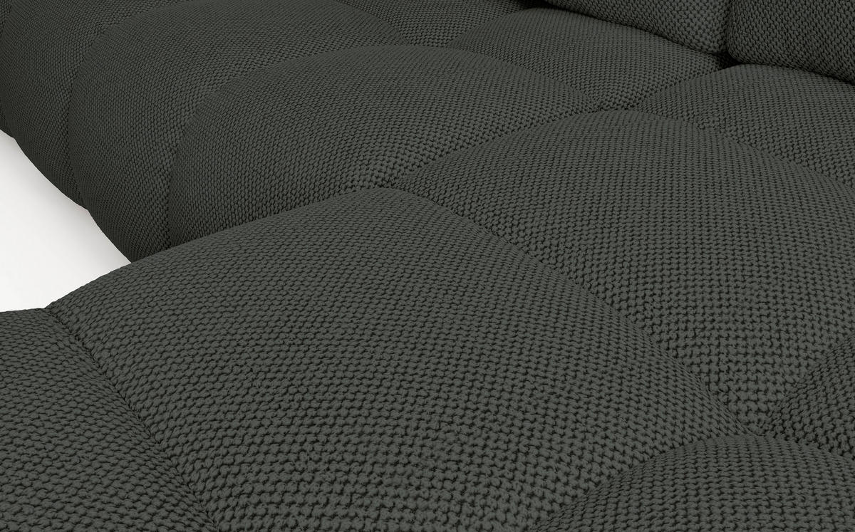 ECKSOFA L Form Hosio Dunkelgrau 286/177/88 cm Rechts mit Schlaffunktion - Dunkelgrau/Schwarz, Kunststoff/Textil (286/177cm) - AX Living