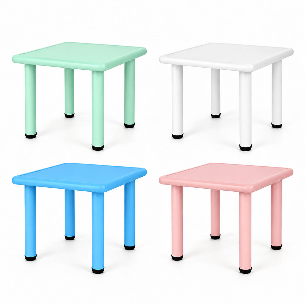 KINDERTISCH Salbei Indoor Outdoor Kunststoff 52x62 cm - Grün, Kunststoff/Metall (62/52/62cm) - Relaxdays