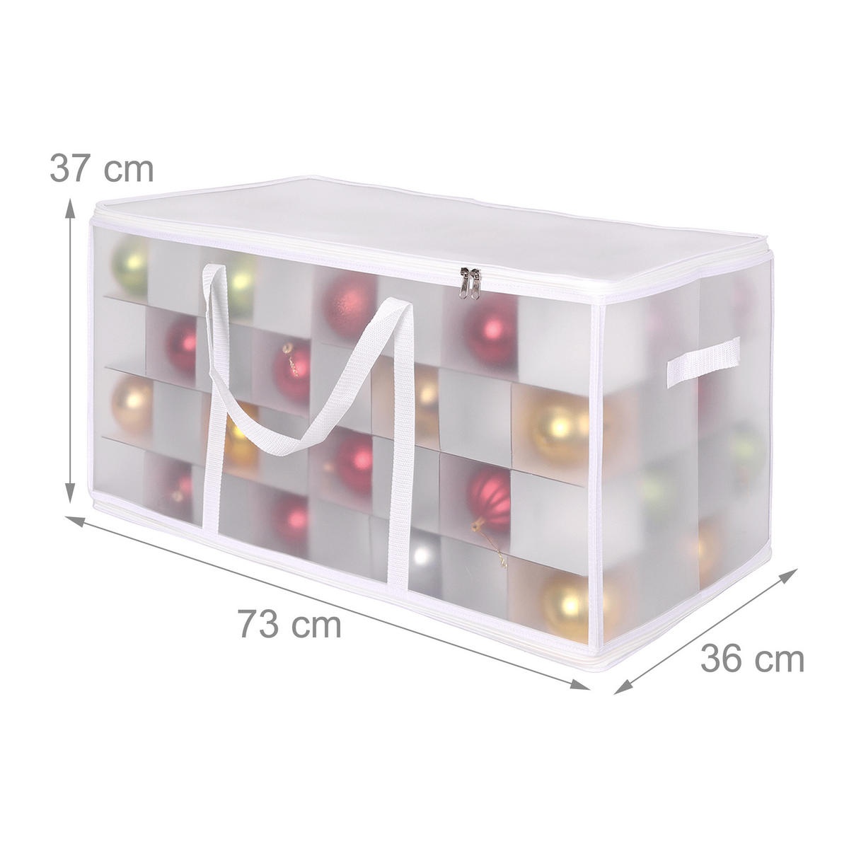 WEIHNACHTSKUGEL-AUFBEWAHRUNGSBOX - Transparent, Wellpappe/Kunststoff (73/37/36cm) - Relaxdays