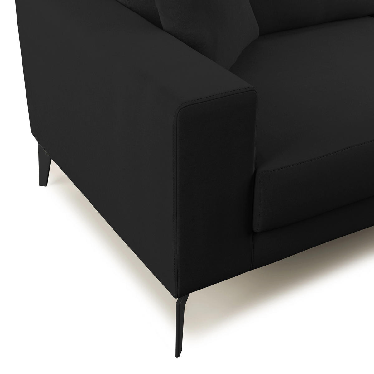 LINEARSOFA Prestige - Schwarz, Textil (206/95/91cm) - Divani.store